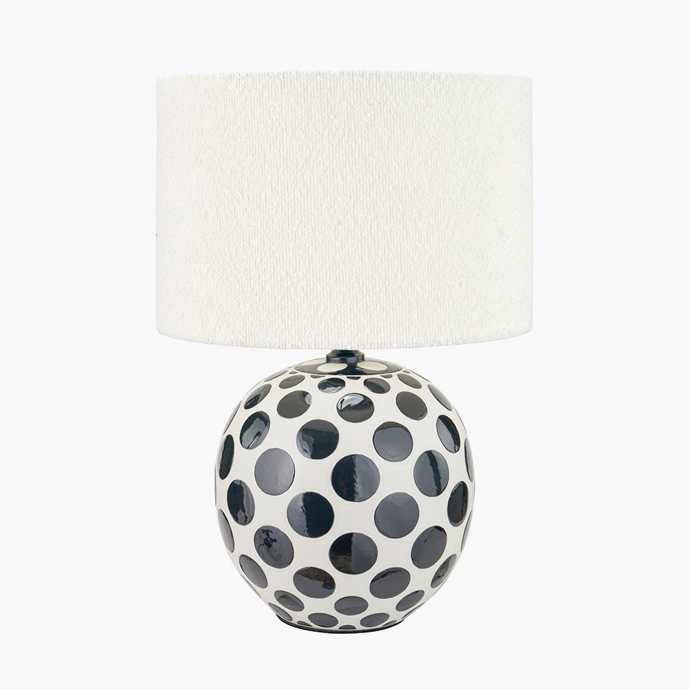 Larisa Black Polka Dot Ceramic Table Lamp - Base Only